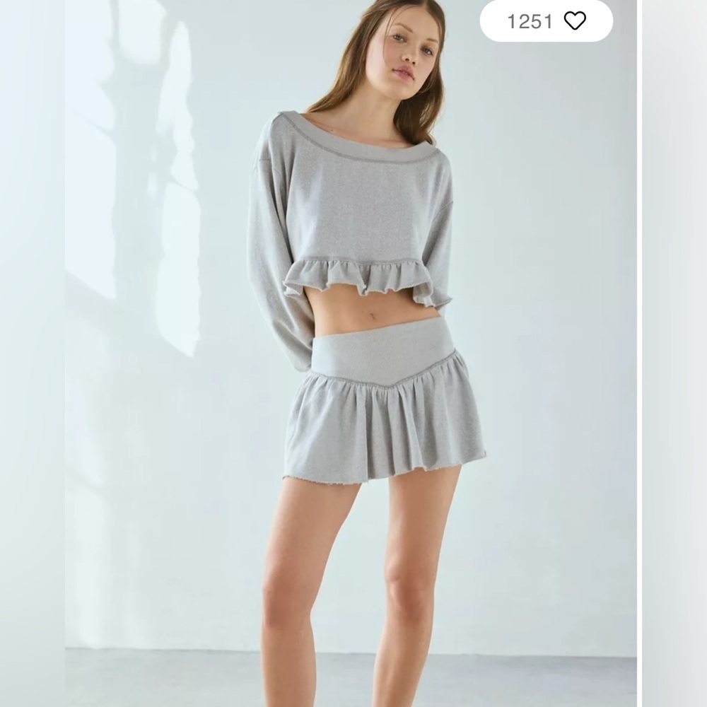 Urban Outfitters Lyra Ruffle Drop-Waist Mimi Skort Set in Light Blue XS NWT - Picture 10 of 10